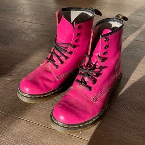Dr. Martins Air Wair with Bouncing Soles, combat boots, Used, Vibrant Pink